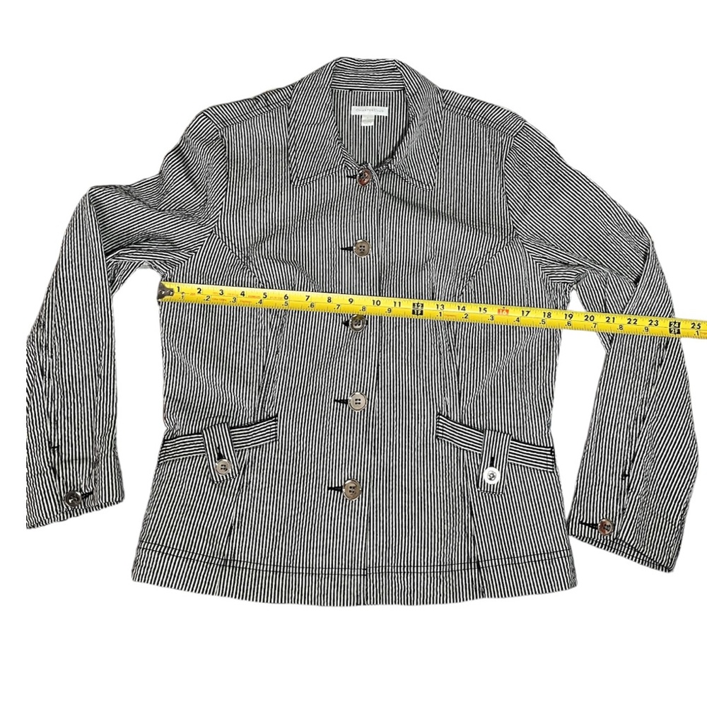 Charter Club Women's Black and White Striped Jacket